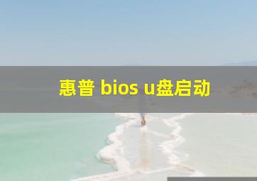 惠普 bios u盘启动